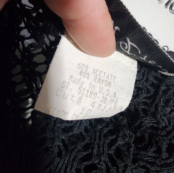 Vintage black crochet fringe dress - Picture 3 of 12